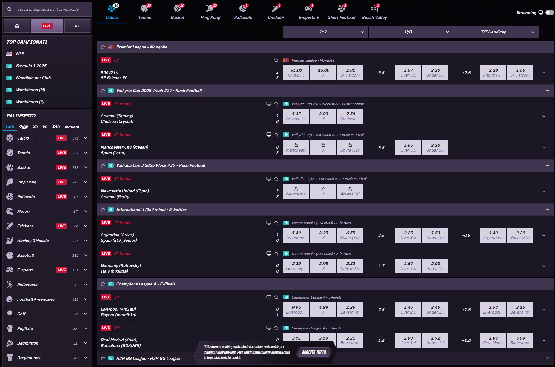 Live Sportwetten Action